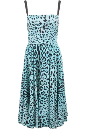 Dolce & Gabbana Midi Dresses, female, , Size: 2XS Animal Print Long Dress Women Straps