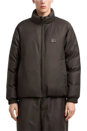 Emporio Armani Winter Jackets, male, , Size: 3XL High Neck Zip Coat
