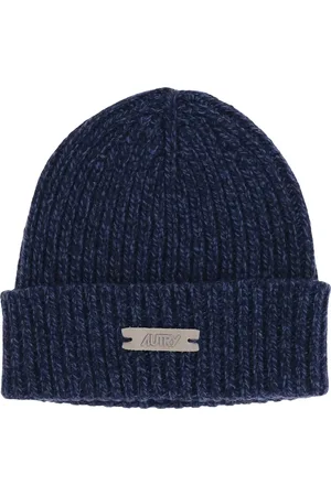 Autry Beanies, male, , Size: ONE SIZE Ribbed Wool Beanie with Logo Detail