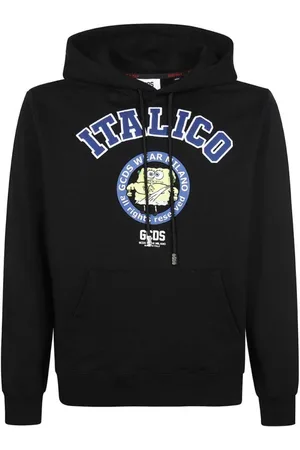 GCDS Hoodies, male, , Size: M Cotton Hoodie with Front Print
