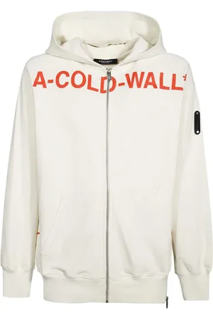 A-cold-wall* Zip-throughs, male, , Size: XS Cotton Hoodie with Back Logo Patch