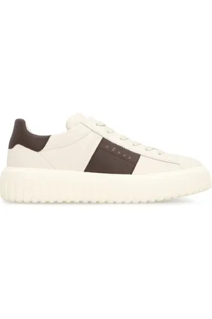 Hogan Sneakers, male, , Size: 6 US Stripes Leather Sneakers with Contrasting Heel
