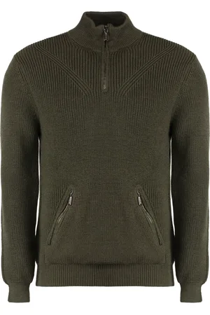 MOORER Turtlenecks, male, , Size: XL Ribbed Knit Wool Turtleneck Pullover