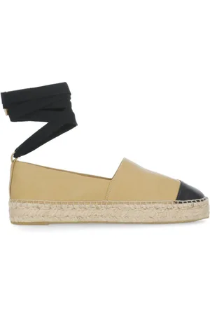 Tory Burch Espadrilles, female, , Size: 6 US Leather Espadrillas with Metal Logo