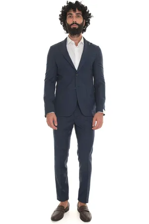 PAOLONI Single Breasted Suits, male, , Size: 2XL 2-Button Stretch Suit with Patch Pockets