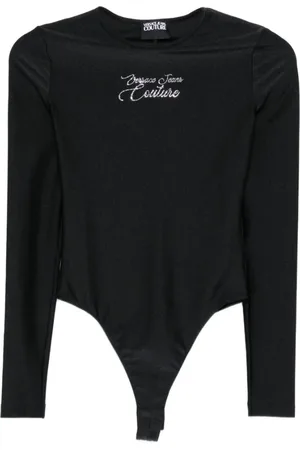 VERSACE Body, female, , Size: 2XS Embroidered Logo Long Sleeve Bodysuit