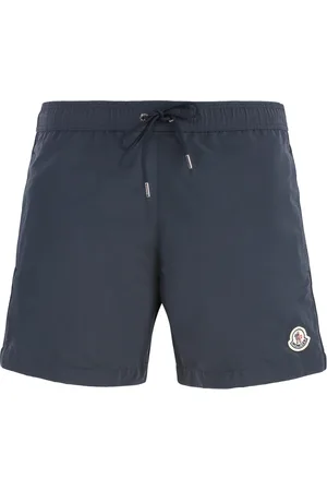 Moncler Beachwear, male, , Size: L Mesh-lined swim shorts with logo patch