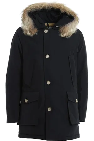 Woolrich Faux Fur & Shearling Jackets, male, , Size: XL Shearling Jackets Waterproof Black Fur Hood