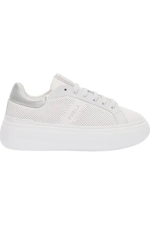 Furla Sneakers, female, , Size: 5 US Chunky Sole Leather Sneakers with Laminated Details