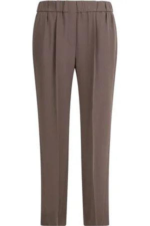 Brunello Cucinelli Slim-fit Trousers, female, , Size: M Tailored Pants with Elasticized Waistband