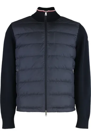 Moncler Down Jackets, male, , Size: L Padded Front Panel Cardigan with Logo