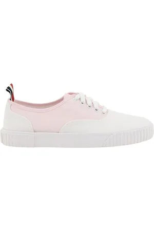 Thom Browne Sneakers, female, , Size: 8 1/2 US Cotton Paneled Lace-Up Sneakers