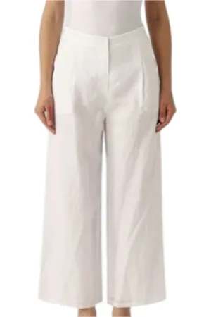 Max Mara Wide Trousers, female, , Size: M Linen Wide Leg Trousers