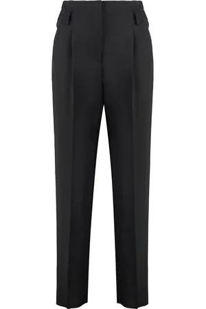 Max Mara Tapered Trousers, female, , Size: S Tapered-fit wool trousers with pleats