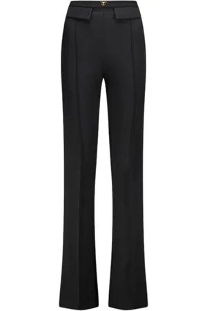 Elisabetta Franchi Wide Trousers, female, , Size: L Slim Fit Trousers
