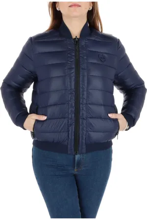 Moschino Winter Jackets, female, , Size: M Quilted Bomber Jacket with Print