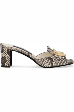 Dolce & Gabbana Heeled Mules, female, , Size: 6 US Python Mule Sandals with Metal Logo