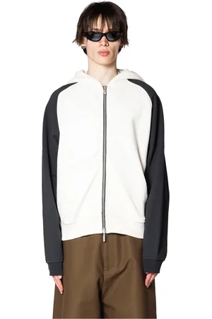 Rhude Zip-throughs, male, , Size: 2XL Boys Raglan Hoodie Offwhite/Black