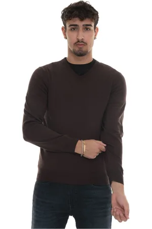 HUGO BOSS V-neck Knitwear, male, , Size: S Slim Fit V-Neck Wool Pullover