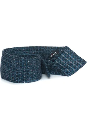 Kiton Ties, male, , Size: ONE SIZE Geometrical Fantasy Silk Wool Tie