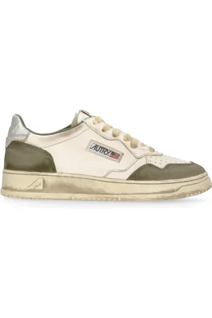 Autry Sneakers, male, , Size: 8 US Ivory Leather Sneakers with Suede Inserts