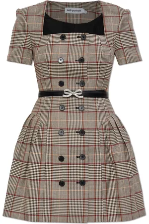 Self-Portrait Short Dresses, female, , Size: XS Dress with a check pattern