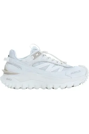 Moncler Sneakers, female, , Size: 7 1/2 US Ivory Sneaker Trailgrip in Mesh and Suede