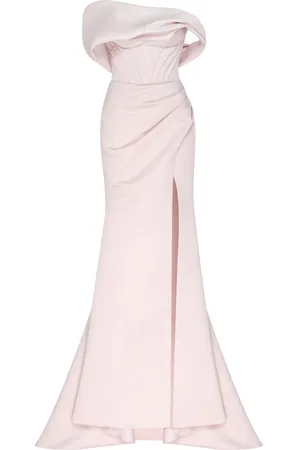 MILLÀ Princess strapless gown with thigh slit