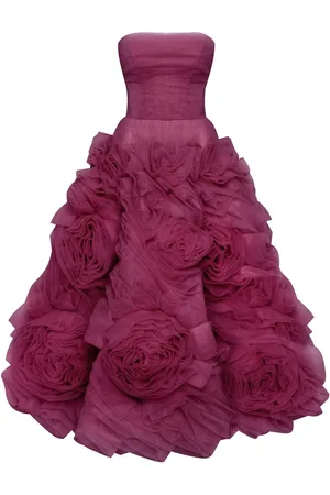 MILLÀ Dramatically flowered tulle dress in color