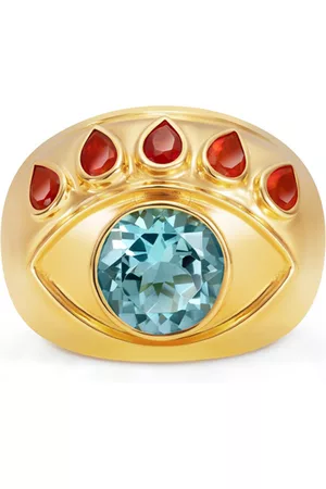 Nevernot Women Gold Rings - Women's Ready To See You 18K Yellow Gold Opal; Topaz Eye Ring - - US 5 - Moda Operandi - Gifts For Her