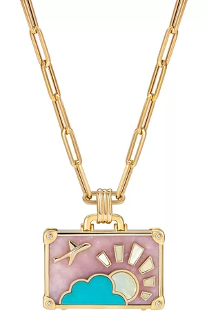 Nevernot Women's Flamingo Sunset 14K Yellow Gold Multi-Stone Necklace - - OS - Moda Operandi - Gifts For Her