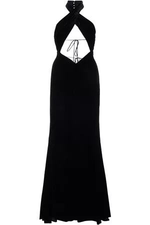 Alessandra Rich Women Halter Dresses - Women's Velvet Maxi Halter Dress - - IT 38 - Moda Operandi
