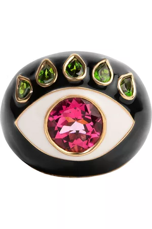 Nevernot Women Gold Rings - Women's Ready To See You 18K Yellow Gold Topaz; Diopside Enameled Ring - - US 4 - Moda Operandi - Gifts For Her