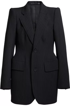 Balenciaga Women Twill Jackets - Women's Pinstriped Twill Hourglass Jacket - - FR 34 - Moda Operandi
