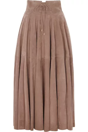 Ralph Lauren Women Leather Skirts - Women's Abberton Tie-Front Suede Midi Skirt - - US 00 - Only At Moda Operandi