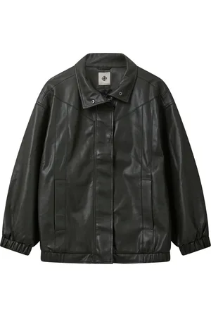 Orten Leather Bomber Jacket Black