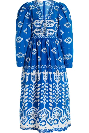 SEA Sonia Printed Cotton Midi Dress - - US 10 - Moda Operandi