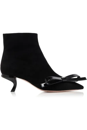Roger Vivier Virgule Bow-Embellished Suede Ankle Boots - - IT 36 - Moda Operandi