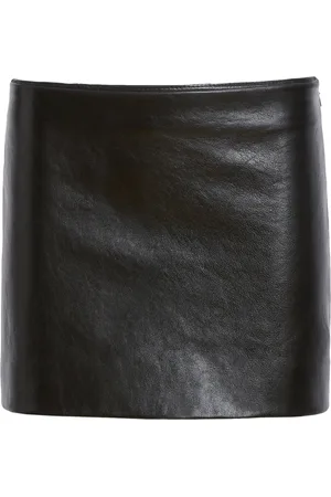 Khaite Jett Leather Mini Skirt - - US 8 - Moda Operandi