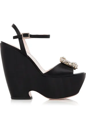 Roger Vivier Flower Satin Platform Sandals - - IT 35 - Moda Operandi