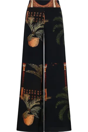 JOHANNA ORTIZ Mystic Motif Printed Silk Wide-Leg Pants - - US 8 - Moda Operandi