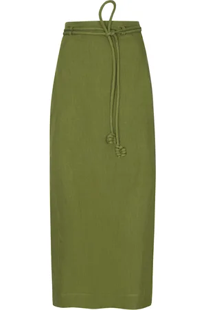 Andres Otalora Mar De Ti Belted Linen Column Skirt - - US 12 - Moda Operandi