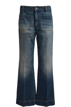 Victoria Beckham Alina Rigid Cropped Flared-Leg Jeans - - 26 - Moda Operandi