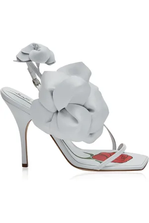 MAGDA BUTRYM Flower-Embellished Leather Heeled Sandals - - IT 36 - Moda Operandi