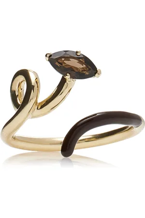 BEA BONGIASCA Half 9K Gold; Quartz; And Enamel Ring - - US 5 - Moda Operandi - Gifts For Her