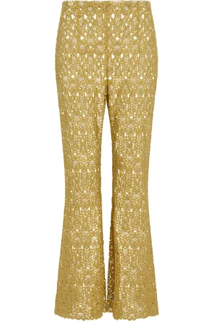 GABRIELA HEARST Phoenix Lace Silk-Cotton Flared Pants - - IT 36 - Moda Operandi