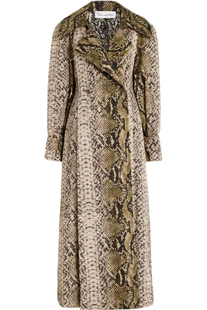 Oscar de la Renta Snake-Effect Cotton Trench Coat - - US 2 - Moda Operandi