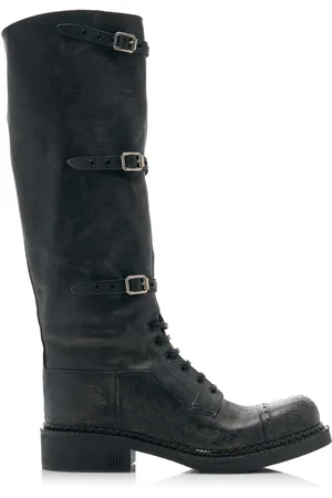 Miu Miu Lifestyle Leather Knee Boots - - IT 38 - Moda Operandi