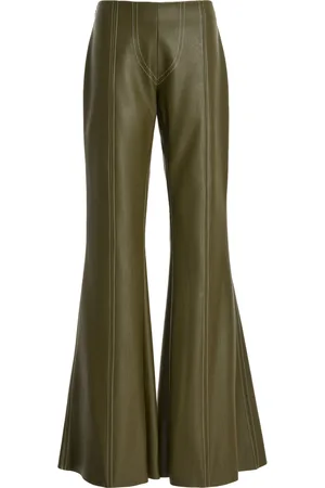 Elena Velez Flared Vegan Leather Pants - - US 2 - Moda Operandi