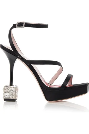 Roger Vivier Embellished-Cube Satin Sandals - - IT 36 - Moda Operandi